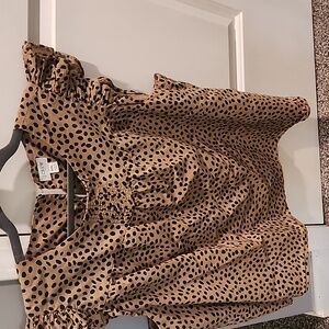 J. Crew Tan Leopard  Blouse